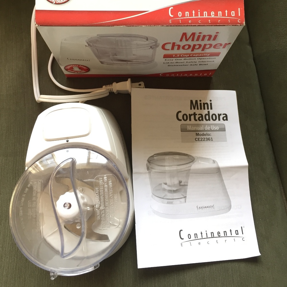 Continental Mini Food Chopper 1.5 Cup Capacity